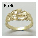 14k Gold Original Plumeria Hawaiian Ring 3.4g